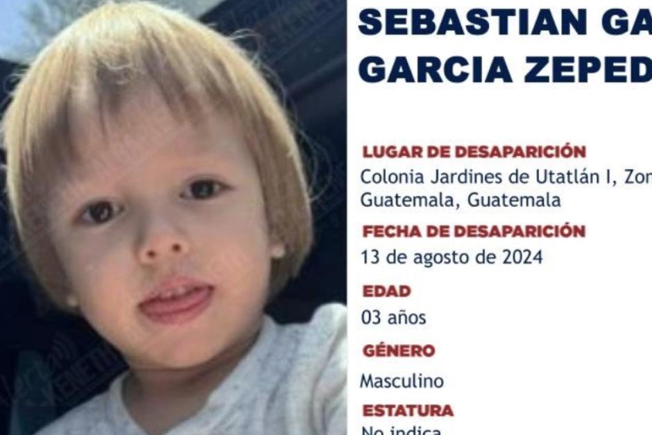 Sebastian Gael, de 3 años, desapareció en la colonia jardines de Utatlán I, zona 7 capitalina. (Foto: Alba-Keneth)&nbsp;