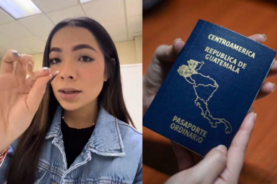 La creadora de contenido acudió a renovar su pasaporte, y terminó en el baño quitándose las pestañas. (Foto: Soy502)