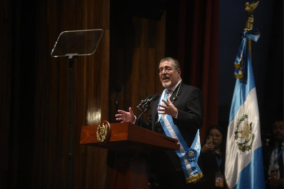El presidente Bernardo Arévalo ofreció un discurso cargado de promesas para el país. (Foto: Wilder López/Soy502)