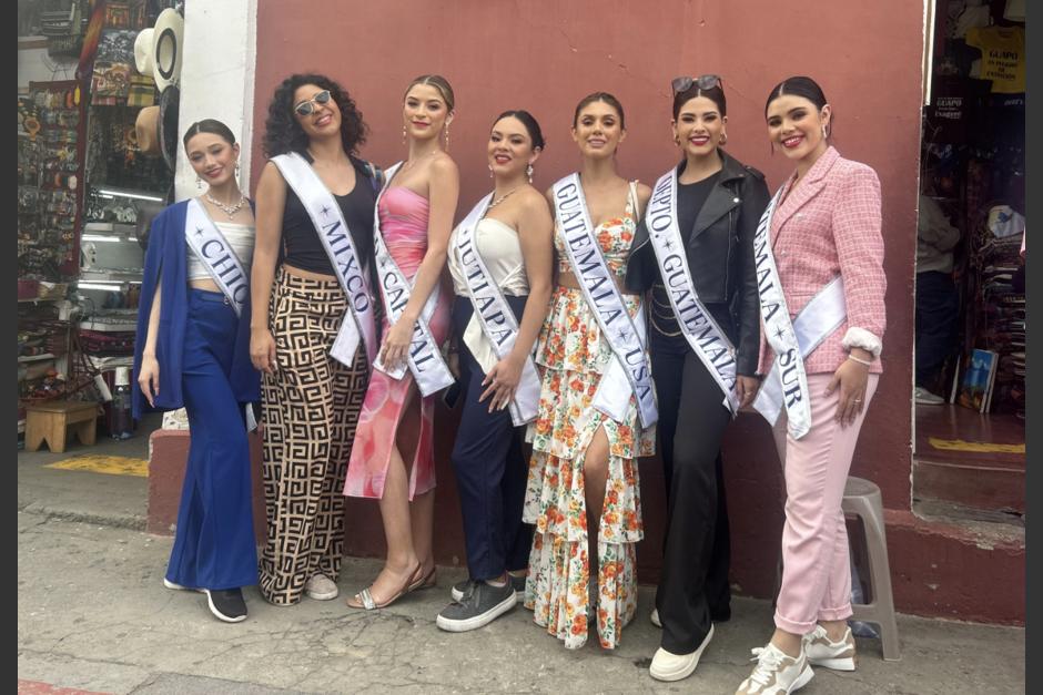 Las candidatas a Miss Universe Guatemala fueron sorprendidas en distintos sectores de la ciudad colonial. (Foto: Ángel Maldonado)