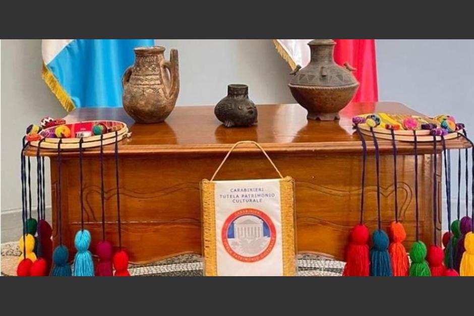 Italia ha devuelto a Guatemala tres piezas arqueológicas importantes que habían sido sacadas ilegalmente del país. (Foto: AGN)&nbsp;