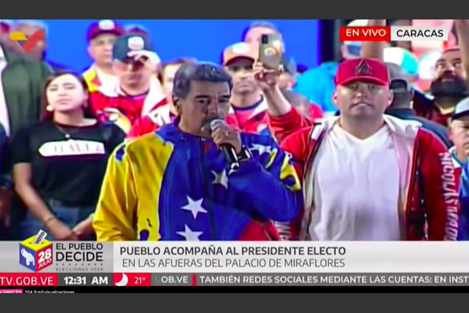 El presidente de Venezuela, Nicolás Maduro, celebró su reelección. (Foto: captura de pantalla)