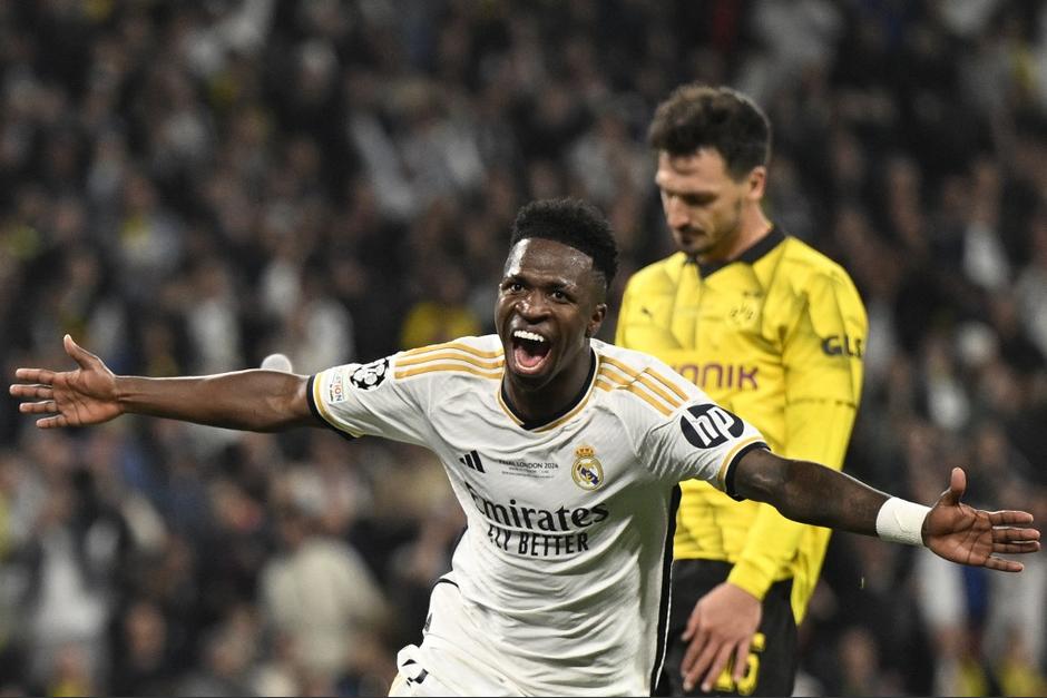 Vinicius Júnior anotó el segundo gol del Real Madrid ante el Borussia Dortmund. (Foto: AFP)
