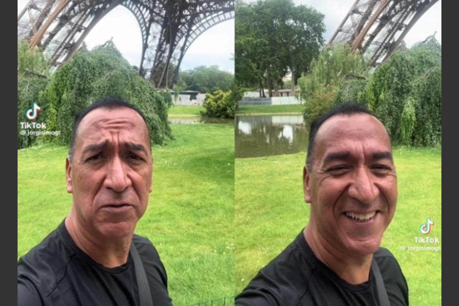 El actor guatemalteco Jorge Ramírez viajó a París y se confundió de torre. (Foto: @JorgisimoGT)
