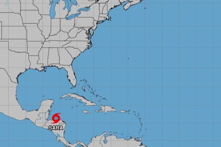 La tormenta tropical Sara se encuentra actualmente, a 260 kilómetros al este de Izabal. (Foto: NOAA)