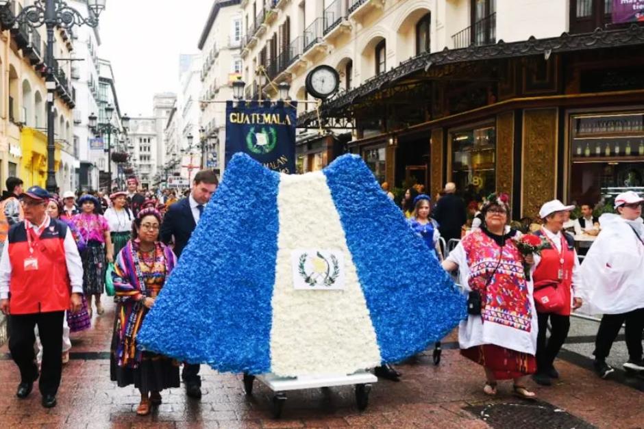 Guatemala destaca como invitada en la celebración del manto de la Virgen del Pilar en Zaragoza, España. (Foto: Heraldo de Aragón)