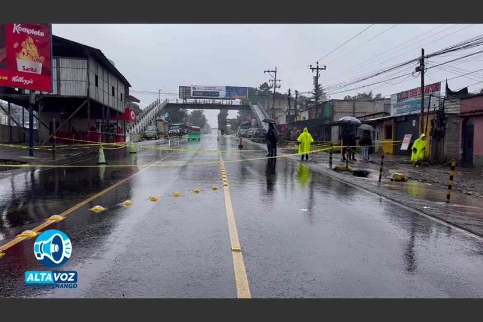 &nbsp;Por los trabajos en la ruta Interamericana quedó cerrada la ruta. (Foto: Altavoz Chimaltenango)