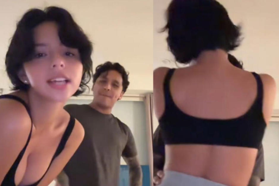 Nodal sorprendió con su sensual baile con su espora Ángela. (Foto: Tik Tok)