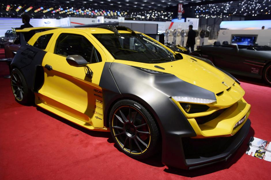 Un modelo de Sbarro Sparta permanece expuesto durante una jornada de prensa en el Salón del Automóvil de Ginebra (Suiza). (Foto: EFE)