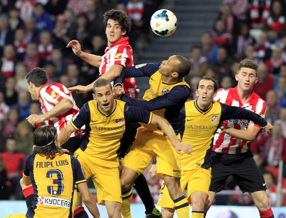 Koke consigue con remate de cabeza el gol del triunfo del Atlético de Madrid sobre el Atletic de Bilbao. (Foto: EFE)