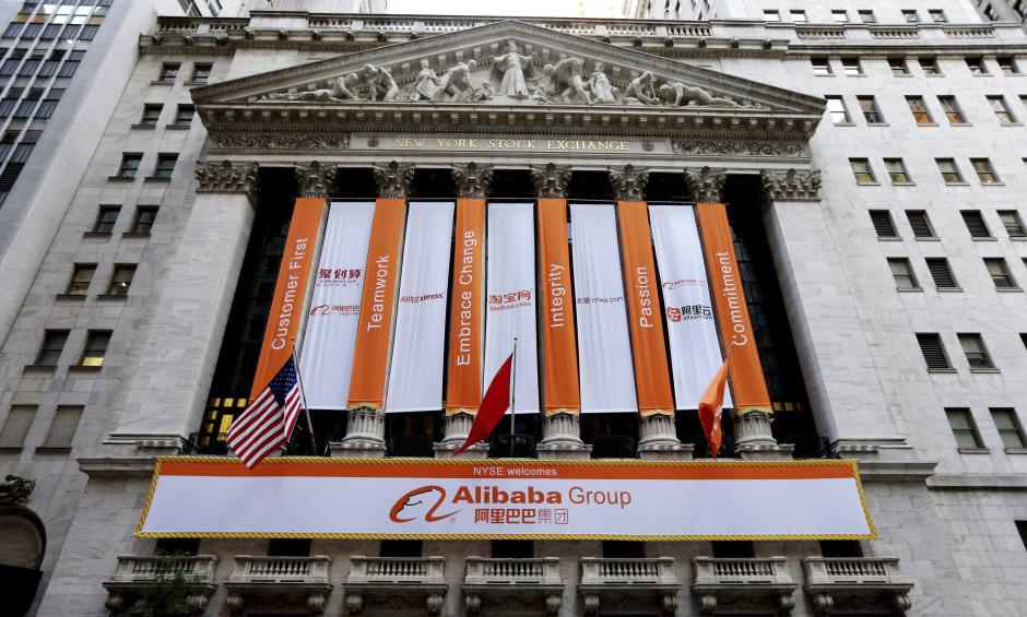 Vista de la Bolsa de Nueva York antes del lanzamiento de oferta inicial de acciones de la compañía china Alibaba en Nueva York (EE. UU.), el 19 de septiembre de 2014. (Foto: EFE)