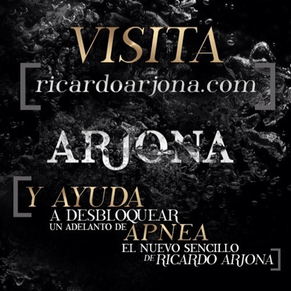 Cuando 50 mil personas den click en la página de Ricardo Arjona&nbsp;se podrá descargar un previo de su nuevo material discográfico APNEA.&nbsp;