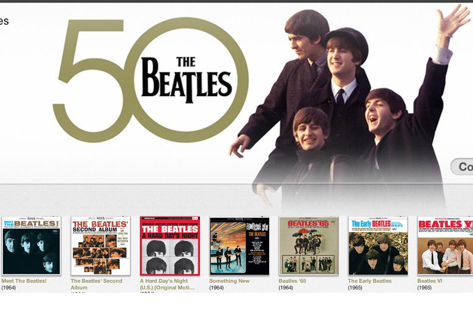 Los Beatles en el canal de TV de Apple.