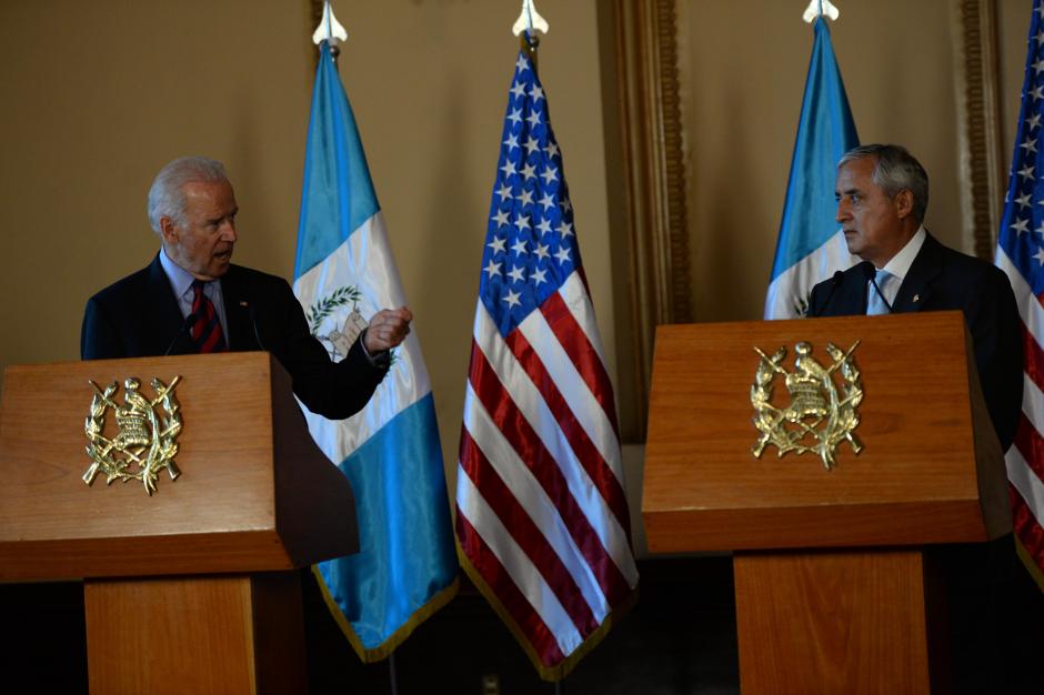El Vicepresidente de EE.UU. Joe Biden, en conferencia de prensa con el mandatario guatemalteco. (Foto: Esteban Biba/Soy502)