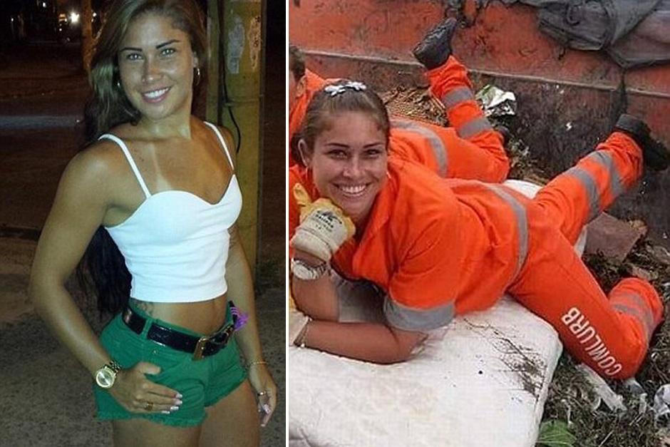 Rita Mattos tiene 23 años y vive en Río de Janeiro, Brasil, donde trabaja como recolectora de basura y también como modelo. (Foto: dailymail.co.uk)