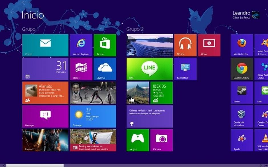    Un vistazo a la pantalla de inicio de la actualización Windows 8.1.&nbsp;