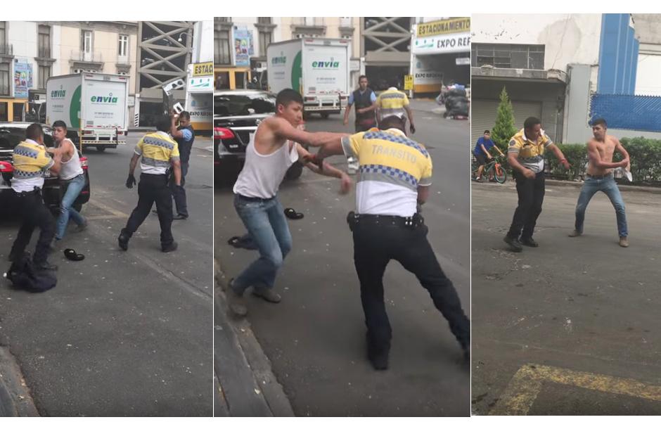 Un camionero se enfrenta a un agente de tránsito por una multa. (Foto: YouTube/manooel)