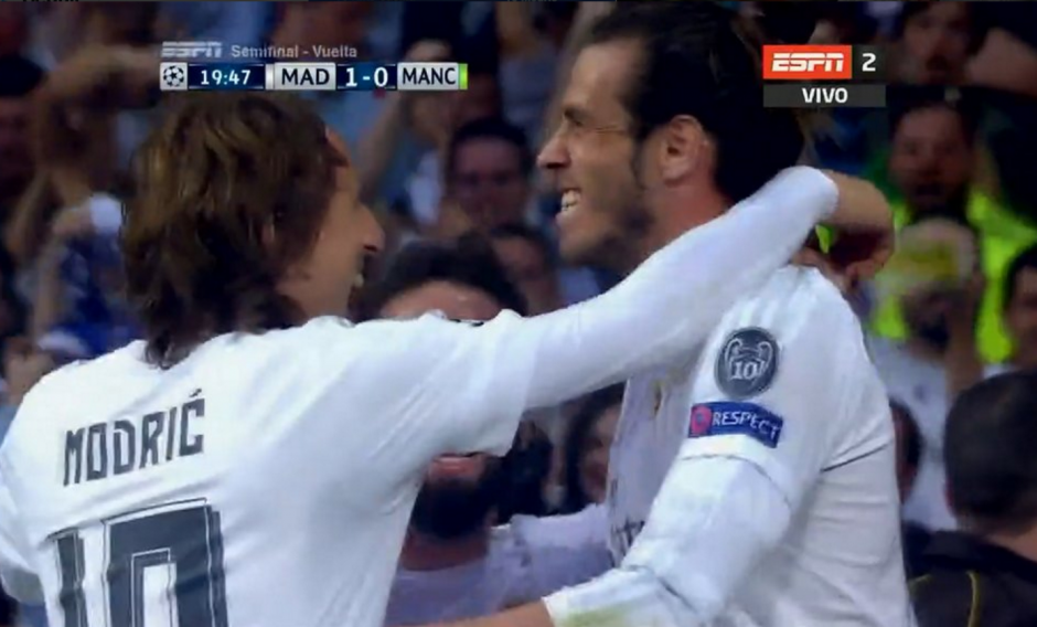 Bale tiene ganando a Real Madrid en el estadio Santiago Bernabéu. (Foto: Captura de imagen)