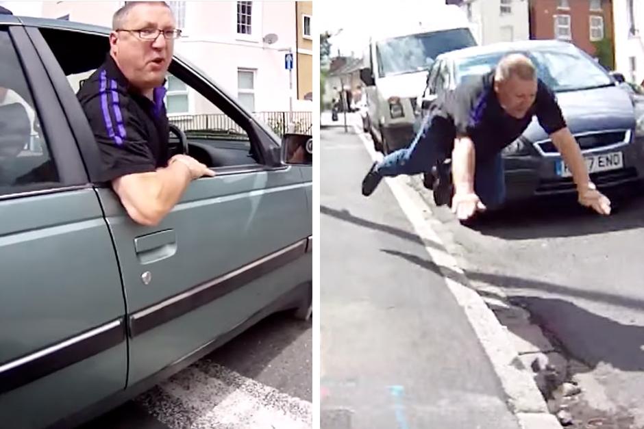 Conductor insulta a ciclista por usar la vía completa. (Imagen: YouTube)