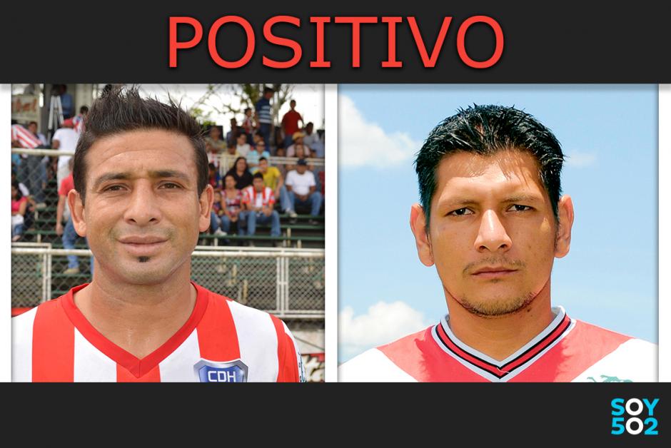 El defensor costarricense Robert Árias y el delantero nacional Rodrigo de León, exjugadores de Heredia, dan positivo en las finales en el torneo Apertura 2013. (Arte: Javier Marroquín/Soy502)