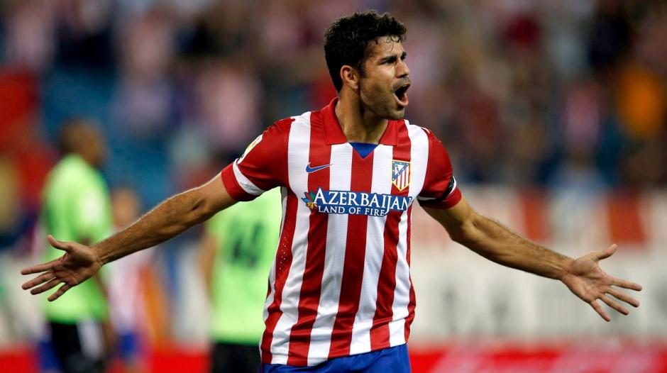 El delantero Diego Costa encarrila el liderato del Atlético de Madrid. (Foto: AFP)