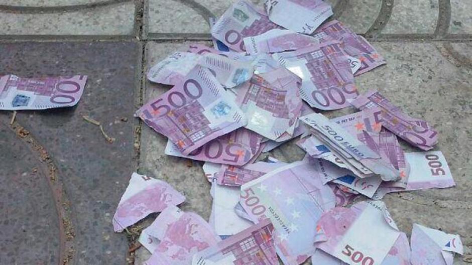 Una mujer despedazó billetes de 100 y 500 euros en Viena, Austria. (Foto: rtv.es)