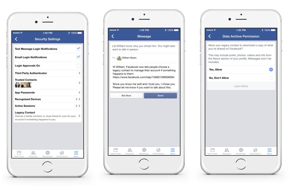 Facebook implementa la herramienta "contacto delegado" para que heredes tu perfil. (Foto: Facebook)