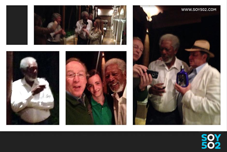 Morgan Freeman departió con un selecto grupo de guatemaltecos que de inmediato subió fotos a sus cuentas de Facebook durante el fin de semana que el actor, ganador del Oscar, visitó Guatemala.