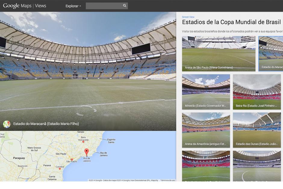 El servicio gratuito de mapas en línea agregó "Street View", imágenes de los 12 estadios que serán sedes de la Copa del Mundo. (Foto: Google Maps)