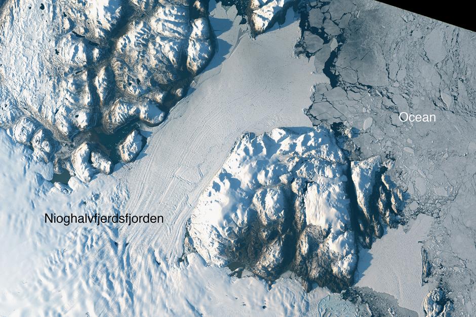La NASA dio a conocer que uno de los mayores glaciares de Groenlandia se está derritiendo a una velocidad "acelerada". (Foto: NASA)
