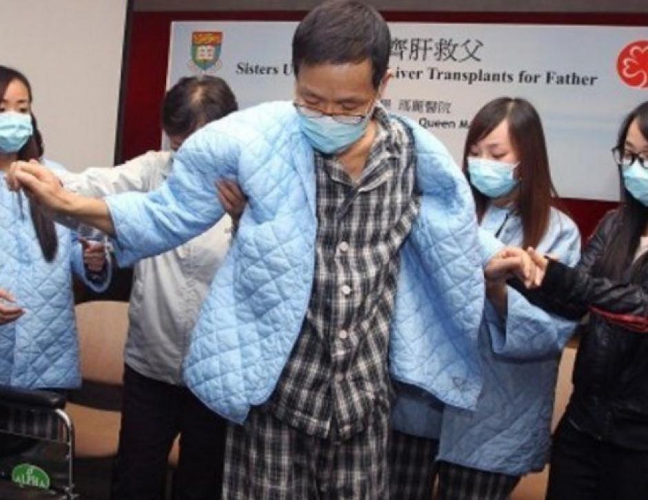 Cheng Chi-Ming recibió partes del hígado de dos de sus tres hijas. (Foto: Franke Tsang)