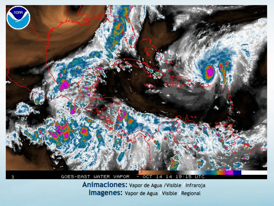     Imagen de satélite. La Secretaría Ejecutiva de la CONRED, declara Alerta Anaranjada Institucional por lluvias.&nbsp;