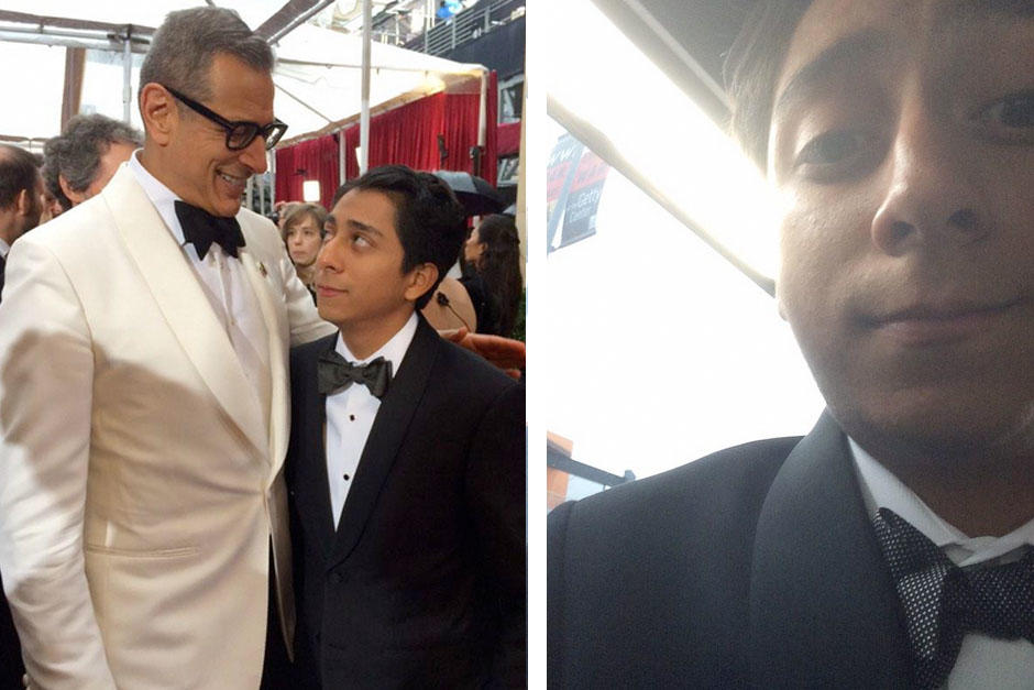 Tony Revolori compartió su noche en la 87 entrega de los Premios Oscar a través de Twitter (Fotos: Twitter)