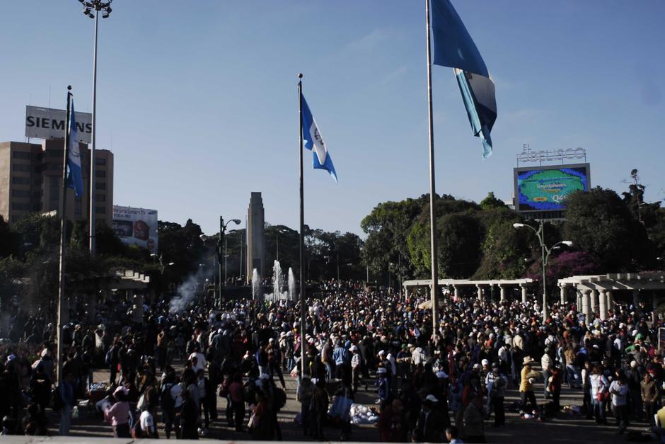 En enero de 2014 el Magisterio Nacional efectuó una manifestación en la ciudad capital en demanda de un mayor presupuesto. (Foto: Jesús Alfonso/Soy502)&nbsp;