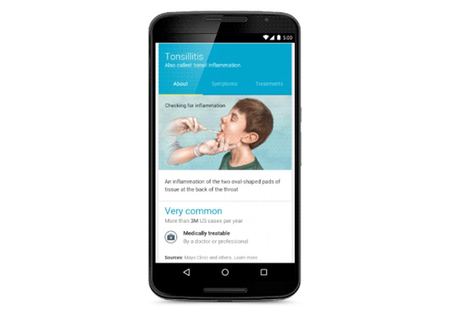 Los usuarios podrán consultar a Google sobre síntomas y tratamientos de enfermedades.