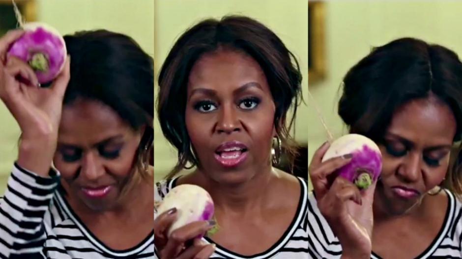 Michelle Obama Baila Con Un Nabo Por La Alimentación Saludable 0196