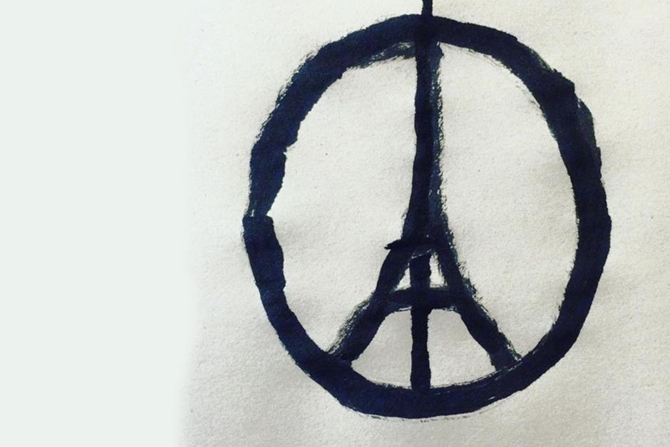 Jean Jullien creó el simbolo de Paz con la torre Eiffel al centro, un grafista francés de 32 años, que vive en Londres. &nbsp;