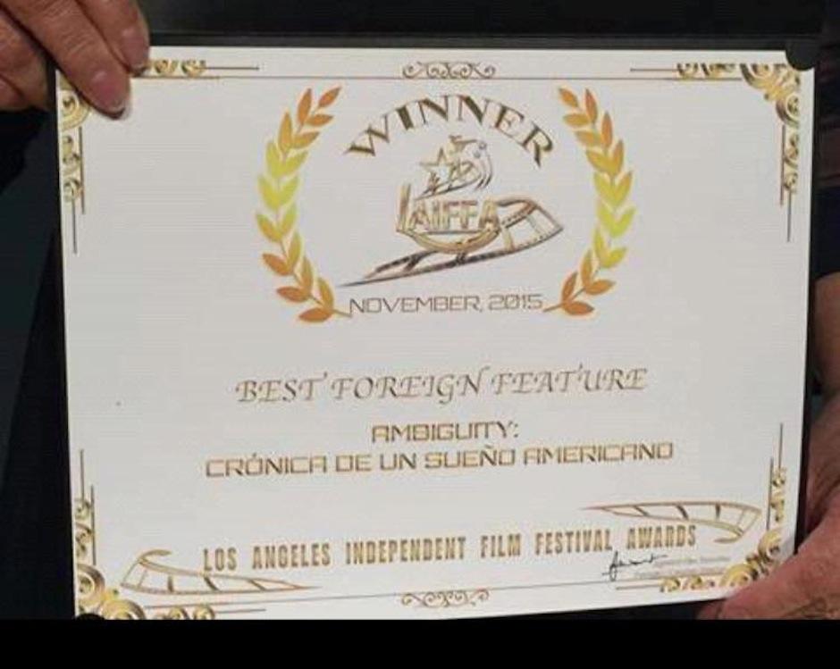 La película guatemalteca Ambiguity recibe el premio a mejor película extranjera en Los Ángeles, California. (Foto: Ambiguity)&nbsp;