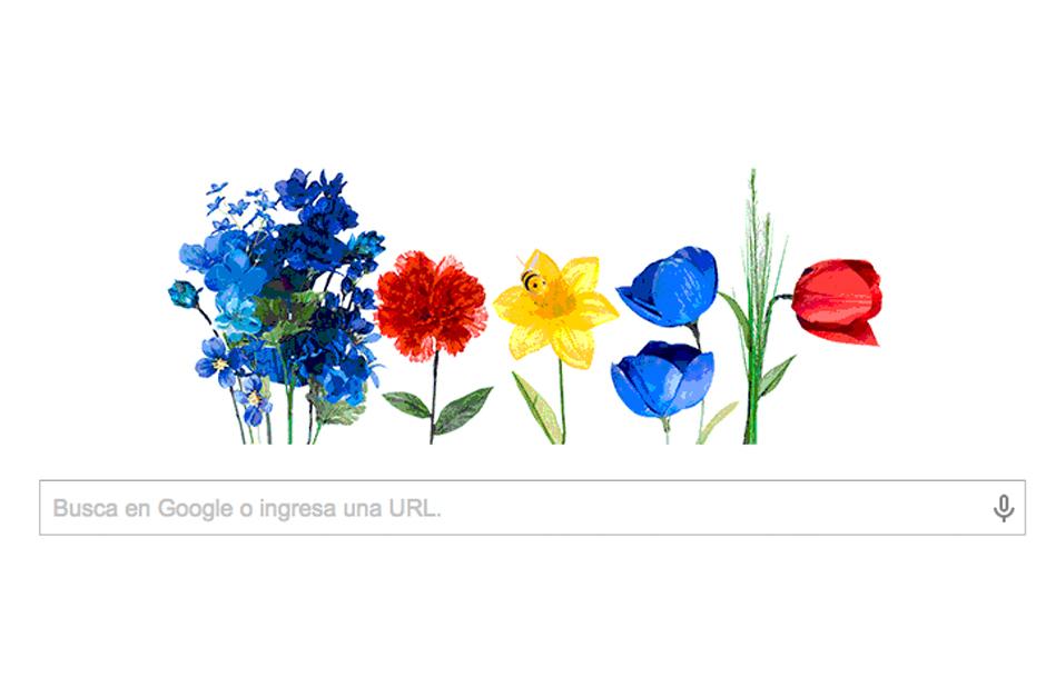 Google anuncia la primavera con un colorido "doodle".&nbsp;