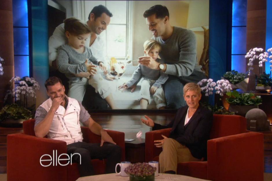 Ricky Martin habla de sus gemelos en el programa de Ellen DeGeneres.