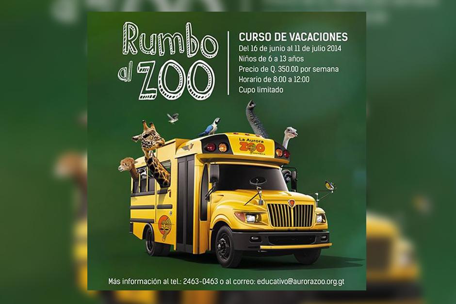 El Parque Zoológico La Aurora brindará el curso de vacaciones “Rumbo al Zoo” para niños de 6 a 13 años.