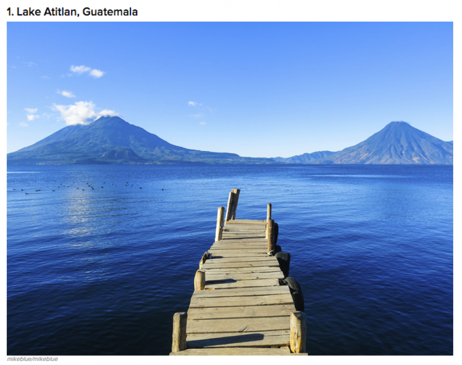 Esta es la foto del Lago de Atitlán, captada por el lente de Mike Blue, con la que Buzzfeed encabeza su lista de los 26 destinos más hermosos de América Latina. (Foto: Buzzfeed.com)