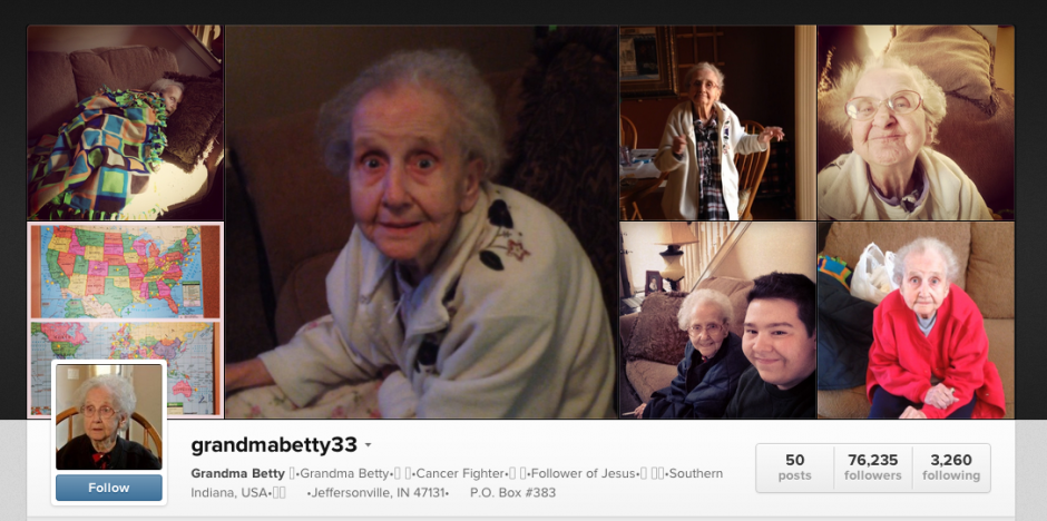 La cuenta grandmabetty33 sigue creciendo en Instagram, los seguidores de la abuelita mas adorable de las redes están pendientes de las publicaciones. (Foto:Instagram)&nbsp;