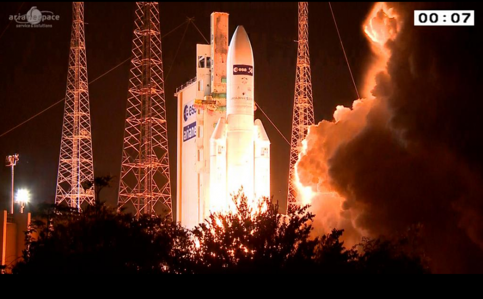 El despegue de # ATV5 en # Ariane5 vuelo VA219. (Foto: Arianespace/Twitter)