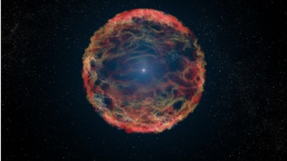 Representación gráfica de un artista de la supernova. (Crédito: NASA)