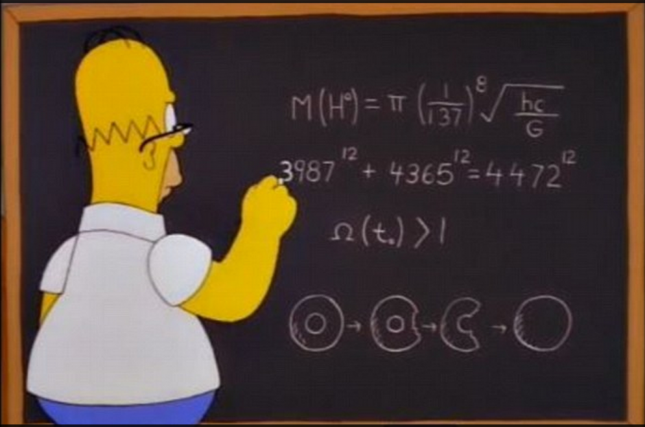 La fórmula escrita en el pizarrón por Homero Simpson es la que habría descubierto, de forma precisa, el Bosón de Higgs.