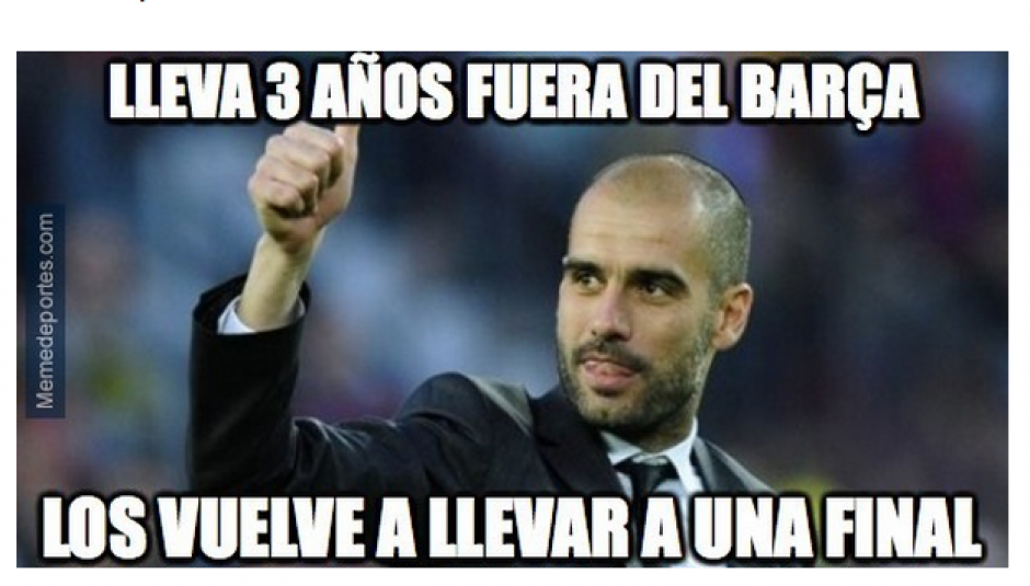 El gran protagonista de los "memes" del juego entre el Munich y el Barcelona fue Pep Guardiola. &nbsp;(Foto: MemeDeportes)&nbsp;