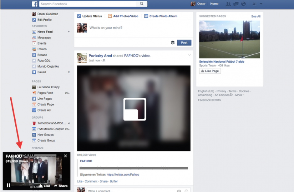 Facebook pone a prueba ventanas emergentes para ver videos. (Foto: Facebook)