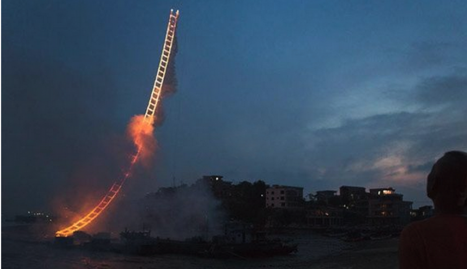 Las "escaleras al cielo" del artista chino son famosas en internet. (Foto: Facebook)