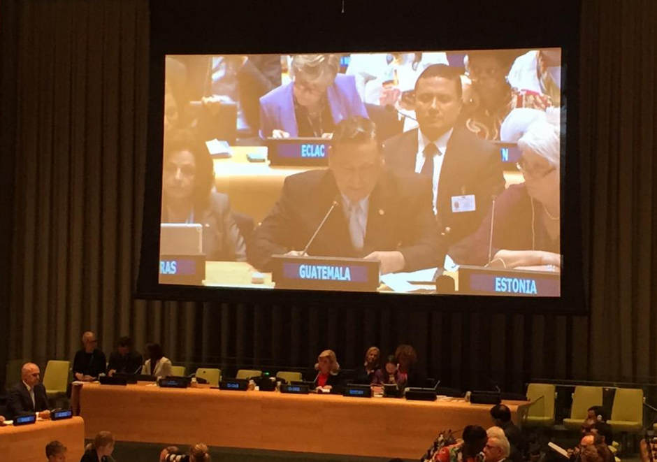 El vicepresidente Fuentes Soria participó del foro sobre desigualdad celebrado en la ONU. (Foto: Misión de Guatemala en la ONU)